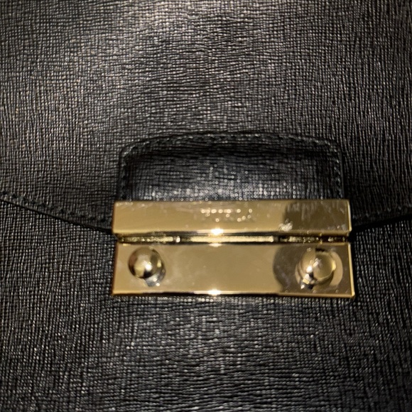 Furla Julia Saffiano Leather Chain Pochette Black - Picture 5 of 7